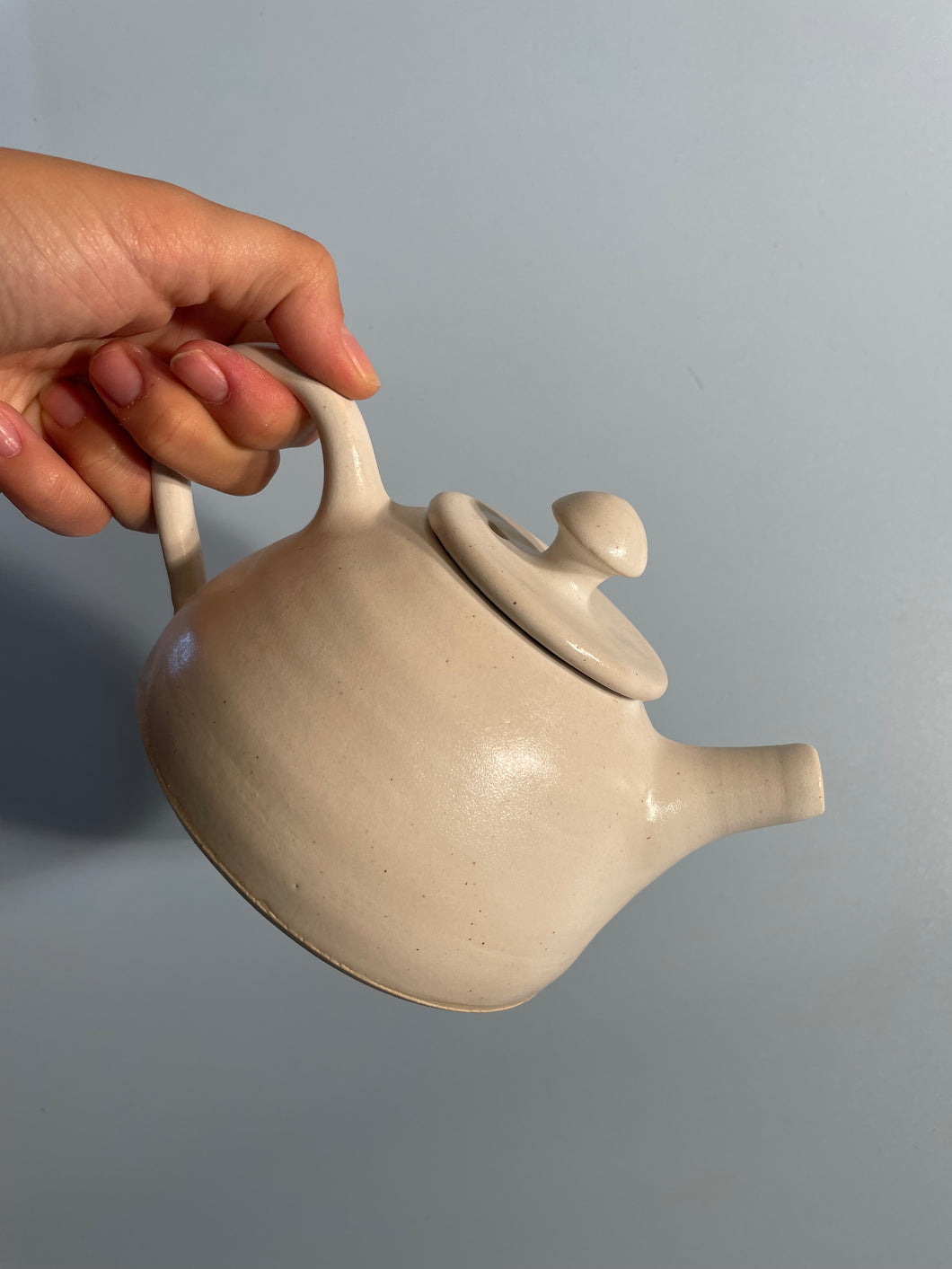 Small Teapot - matte stone white